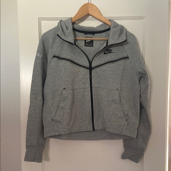 Nike Jackets & Blazers - Nike Gray Zip-Up Jacket with Hood and Ribbed Cuffs